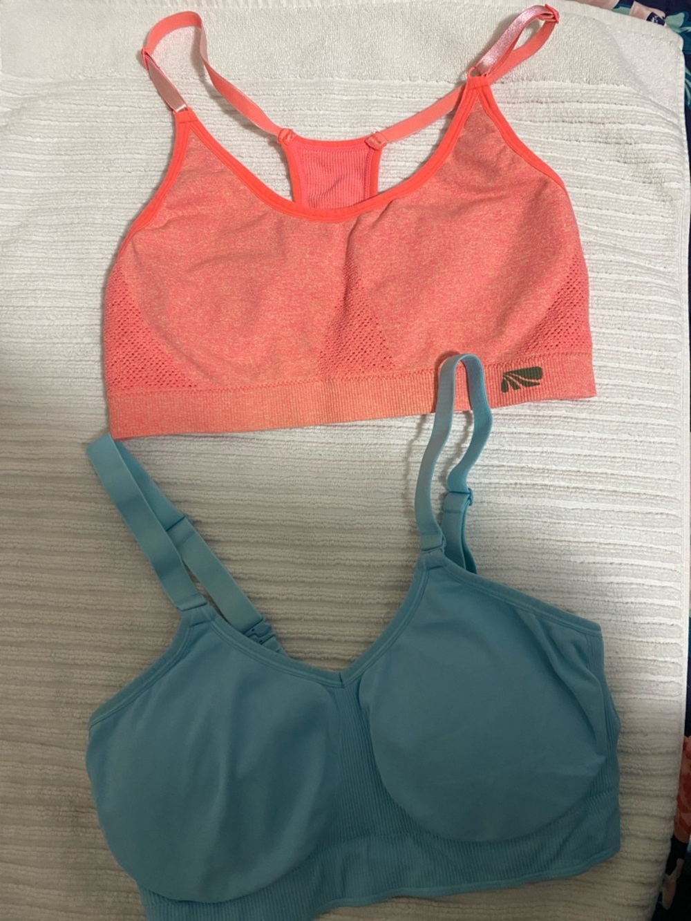 Two-Piece Women’s Avia Coral Sports Bralette & Light Blue Everyday Bra Set